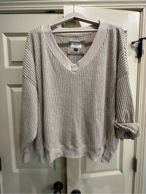 AE big hug waffle sweater